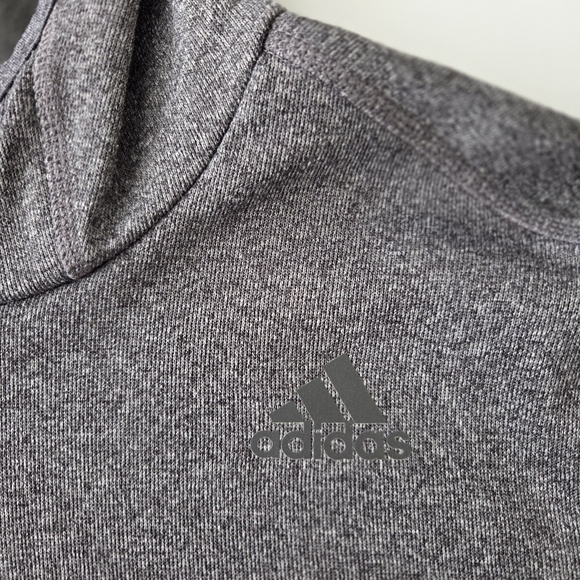 Clearance! Adidas Running Heathered Gray Long Sleeve Athletic Hoodie - Picture 3 of 16